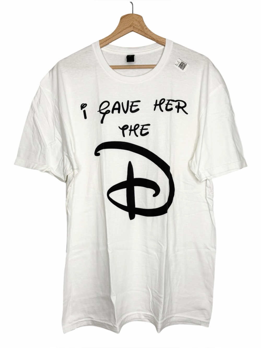 Disney White Graphic Men’s T-Shirt with Black Print Men’s Size Large
